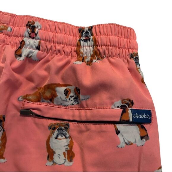 CHUBBIES Bulldog Dog Paddles 5.5" Swim Trunks Shorts Mesh Liner Men's M EUC - Picture 3 of 4